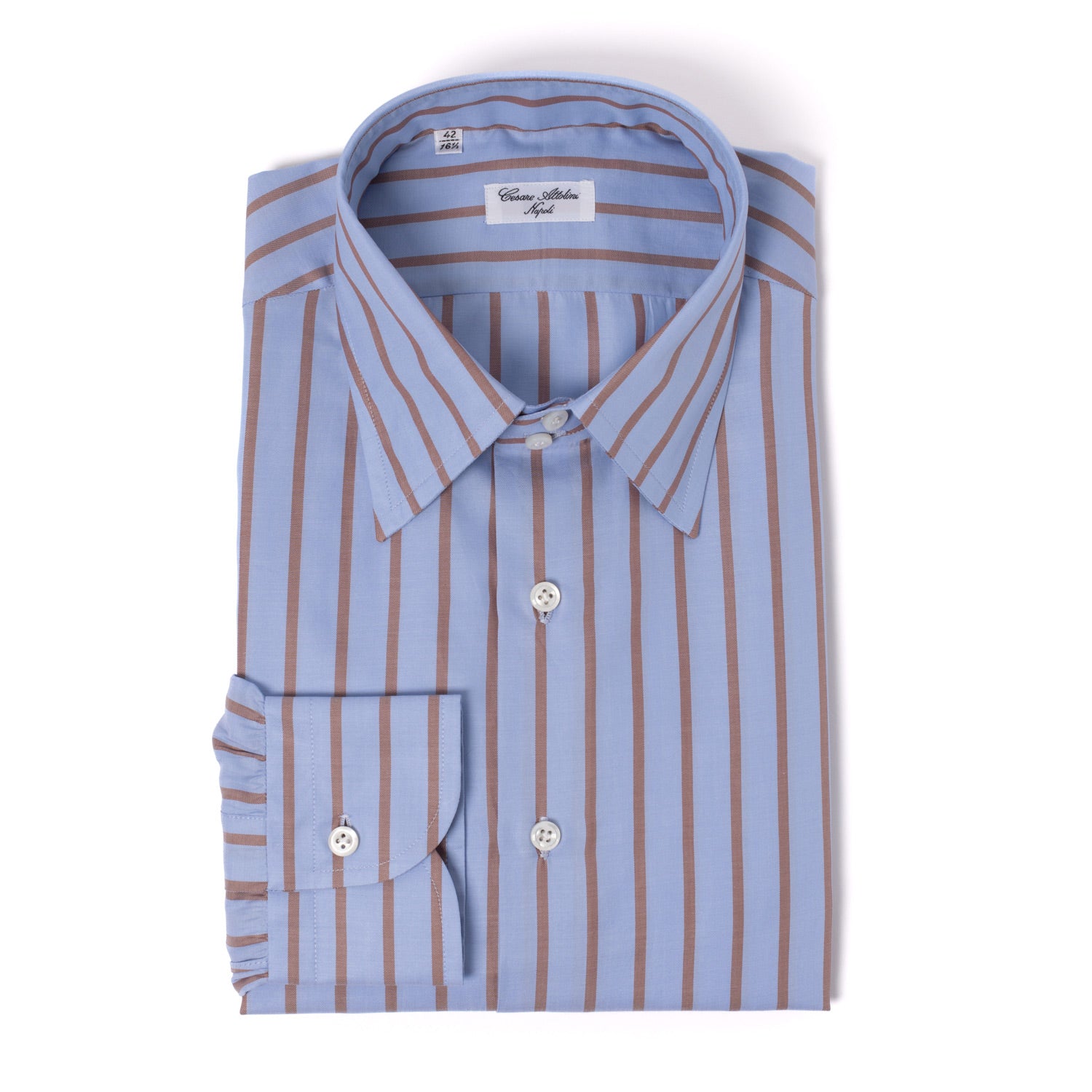 Checked Shirt "Striscia Nobile" made from the finest Cotton Twill by Carlo Riva - Collo Marco